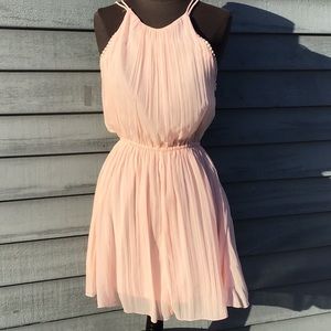 Abercrombie & Fitch Light Pink Crinkle Chiffon Dress Size Small